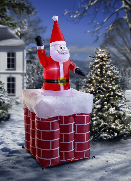 - Weihnachtsmann im Schornstein, in Farbe ROT-WEISS Ansicht 1