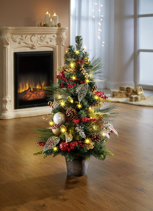 - Beleuchteter Tannenbaum, in Farbe GRÜN-ROT-GOLD