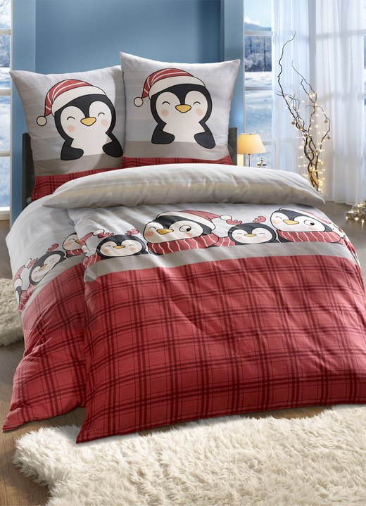 Bettwäsche - Feinbiber Bettwäsche-Garnitur, in Größe 112 (80x80 cm + 135x200 cm) bis 115 (80x80 cm + 155x220 cm), in Farbe BUNT Ansicht 2