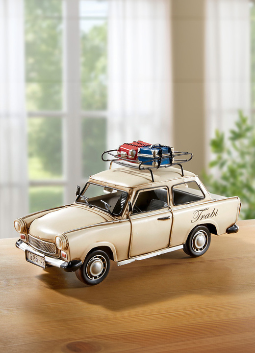 Sammlermodelle - Trabant mit Dachgepäckträger, in Farbe CREMEWEISS Ansicht 1