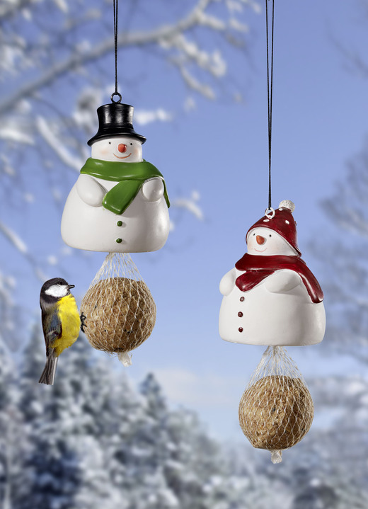 Weihnachten - Meisenknödelhalter, in Farbe WEISS-ROT Ansicht 2