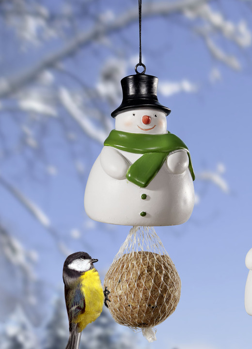 Weihnachten - Meisenknödelhalter, in Farbe WEISS-GRÜN-SCHWARZ Ansicht 1