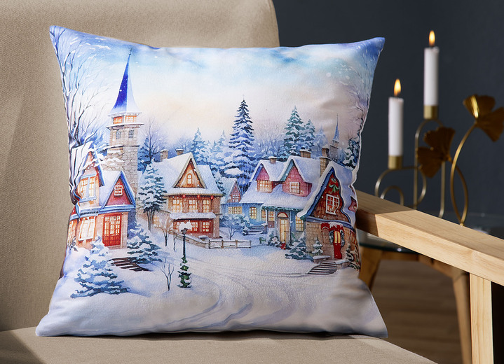 Kissenbezüge - Weihnachtlicher Kissenbezug in Samtoptik, in Farbe BUNT Ansicht 2