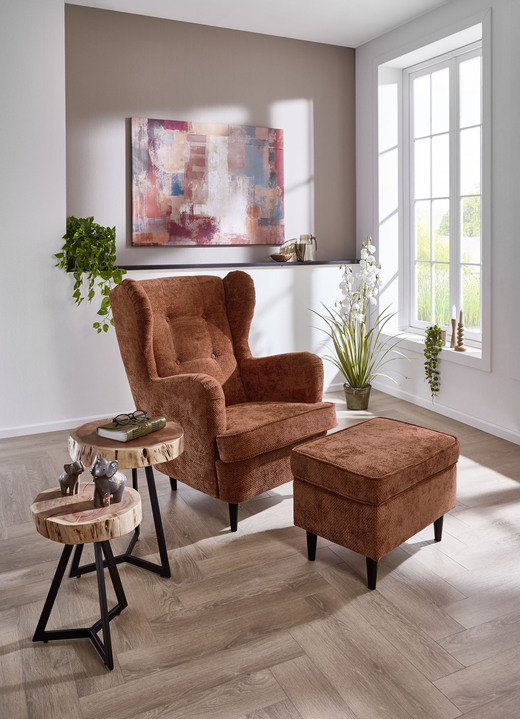 TV- & Relaxsessel - Ohrenbackensessel mit Hocker Ansicht 4 TV- & Relaxsessel - Ohrenbackensessel mit Hocker, in Farbe GRAU Ansicht 4