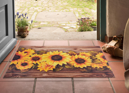 Fußmatte mit Sonennblumen-Motiv