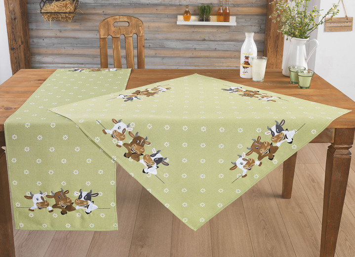 Tischdecken - Tischdecke mit aufwendiger Stickerei, in Größe 130 (2 Platzsets, 35x 50 cm) bis 404 (Kissenbezug, 40x 40 cm), in Farbe ECRU Ansicht 4