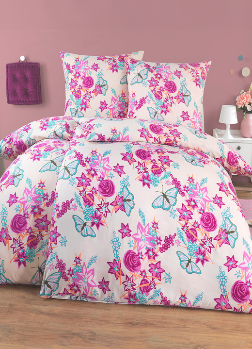 Bettwäschegarnituren - Bettwäsche-Garnitur, in Größe 111 (40x80 cm + 135x200 cm) bis 115 (80x80 cm + 155x220 cm), in Farbe CREME Ansicht 2