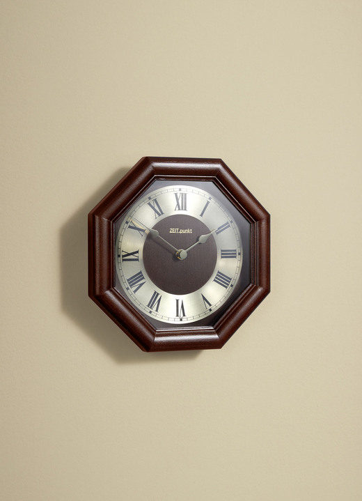 Uhren - Hochwertige, achteckige Wanduhr, in Farbe EICHE Ansicht 3