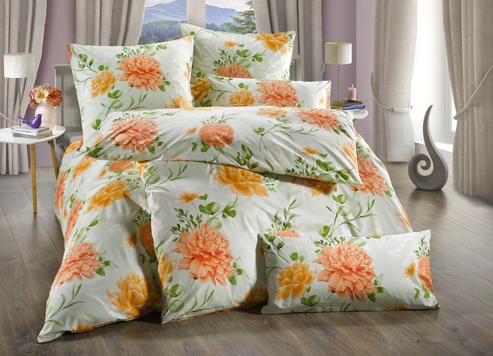 Bettwäschegarnituren - Fein-Renforce-Bettwäsche-Garnitur von Florella, in Größe 111 (40x80 cm + 135x200 cm) bis 115 (80x80 cm + 155x220 cm), in Farbe SILBER Ansicht 4