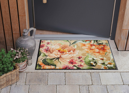 Fußmatte Blumen mit rutschhemmender Rückseite