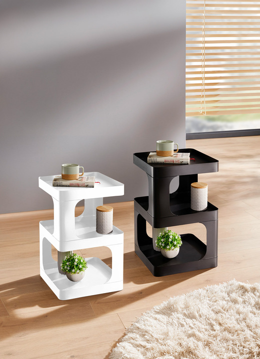 Kleinmöbel - Moderner Beistelltisch aus Metall, in Farbe SCHWARZ Ansicht 2
