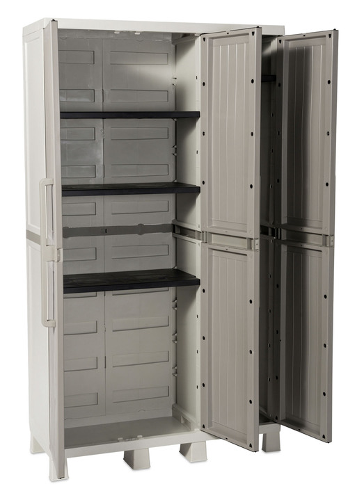 Gartenmöbel - Geräteschrank, 3-türig, in Farbe GRAU, in Ausführung Schrank, groß, 3-türig Ansicht 6
