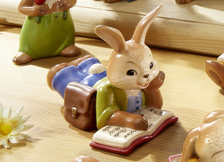 - Handgefertigte Hasenschule aus dem Hause Goebel, in Farbe BUNT, in Ausführung Hasenjunge – Frecher Bengel Ansicht 8
