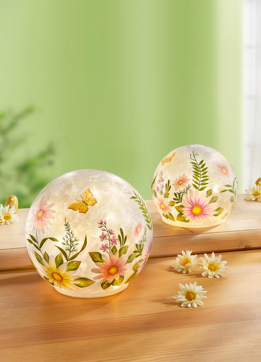 - Beleuchtete Kugeln, 2er-Set, aus Glas, in Farbe BUNT