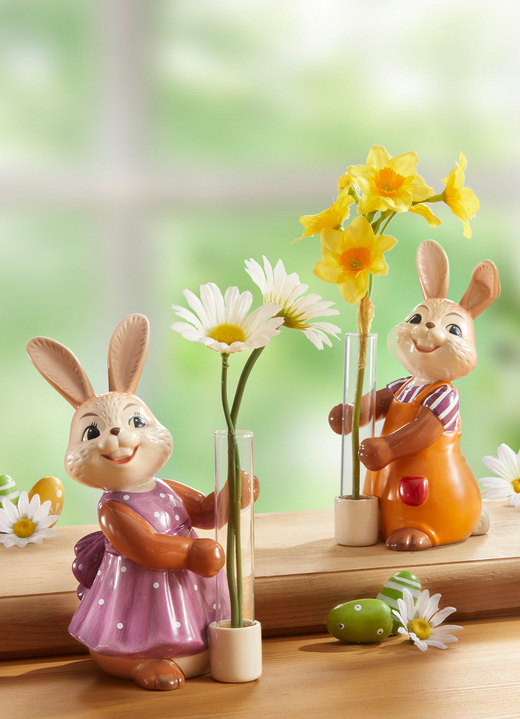 - Goebel Hase mit Vase, in Farbe BUNT, in Ausführung Hasenjunge