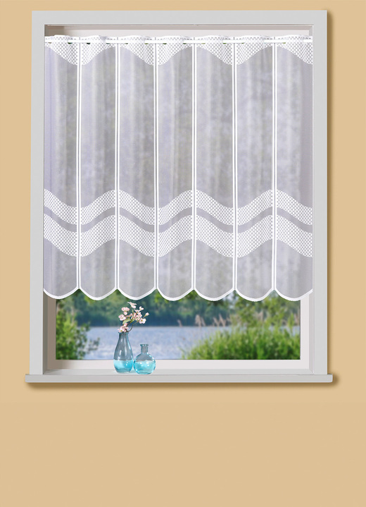 Landhaus & Küche - Handcolorierter Kurzstore, in Größe 856 (H60xB 98 cm) bis 884 (H90xB148 cm), in Farbe WEISS-BLAU Ansicht 3