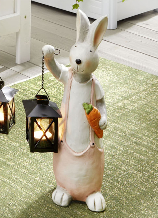 Ostern - Wetterfeste Hasen mit Laterne, in Farbe PINK Ansicht 1