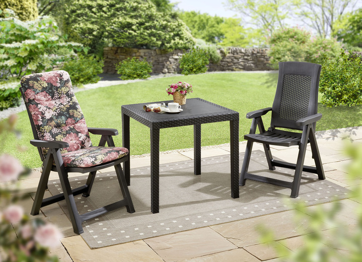 Gartenmöbel - Gartenmöbel-Serie mit attraktivem Rattan-Dekor Ansicht 3 Gartenmöbel - Gartenmöbel-Serie mit attraktivem Rattan-Dekor, in Farbe WEISS, in Ausführung Tisch Quadratisch Ansicht 3