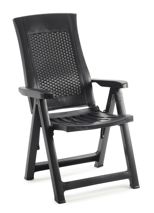 Gartenmöbel - Gartenmöbel-Serie mit attraktivem Rattan-Dekor, in Farbe ANTHRAZIT, in Ausführung Klappsessel Ansicht 1