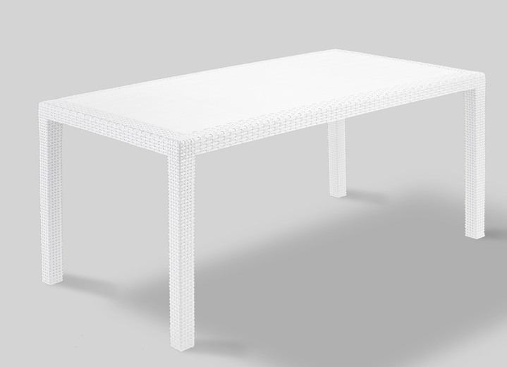 Gartenmöbel - Gartenmöbel-Serie mit attraktivem Rattan-Dekor Ansicht 4 Gartenmöbel - Gartenmöbel-Serie mit attraktivem Rattan-Dekor, in Farbe WEISS, in Ausführung Tisch Quadratisch Ansicht 4