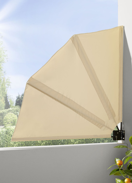 Sichtschutz und Sonnenschutz - Strapazierfähiger Balkonfächer, in Farbe BEIGE Ansicht 1