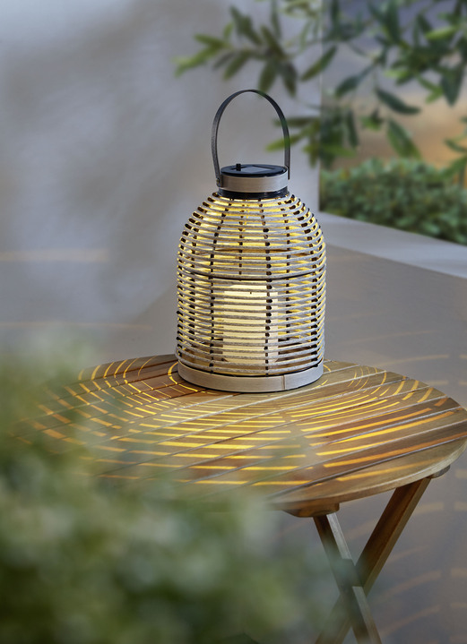 Solarleuchten - LED-Solar-Korbleuchte, in Farbe NATUR Ansicht 2