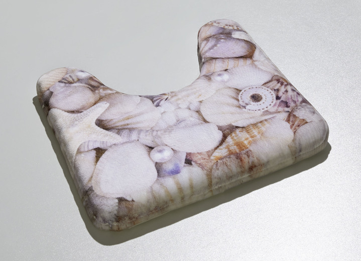 Heimtextilien - Traumhafte Badgarnitur mit Bandeinfassung, in Größe 100 (Vorleger halbrund, 50x 80 cm) bis 109 (Hänge-WC-Vorleger, 50x 45 cm), in Farbe MULTICOLOR Ansicht 2