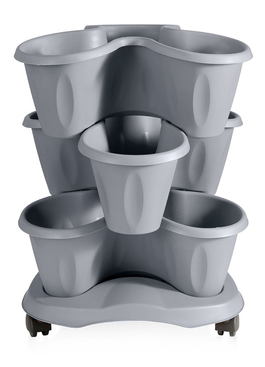 Blumentöpfe und Pflanzgefäße - Pflanzturm Trifoglio, in Farbe GRÜN Ansicht 3