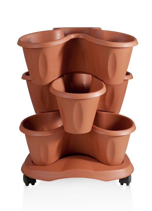 Blumentöpfe und Pflanzgefäße - Pflanzturm Trifoglio, in Farbe GRÜN Ansicht 5