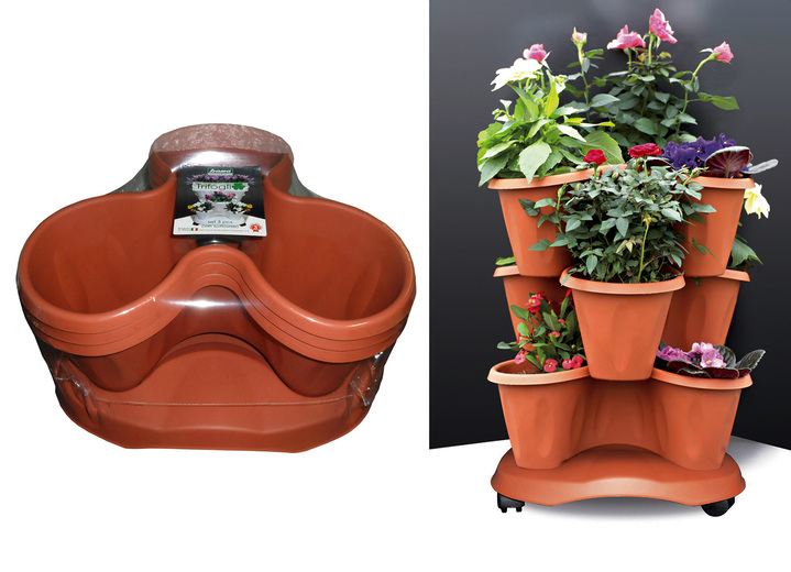 Blumentöpfe und Pflanzgefäße - Pflanzturm Trifoglio, in Farbe GRÜN Ansicht 8