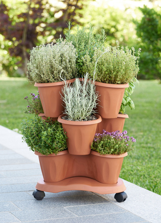 Blumentöpfe und Pflanzgefäße - Pflanzturm Trifoglio, in Farbe GRÜN Ansicht 9
