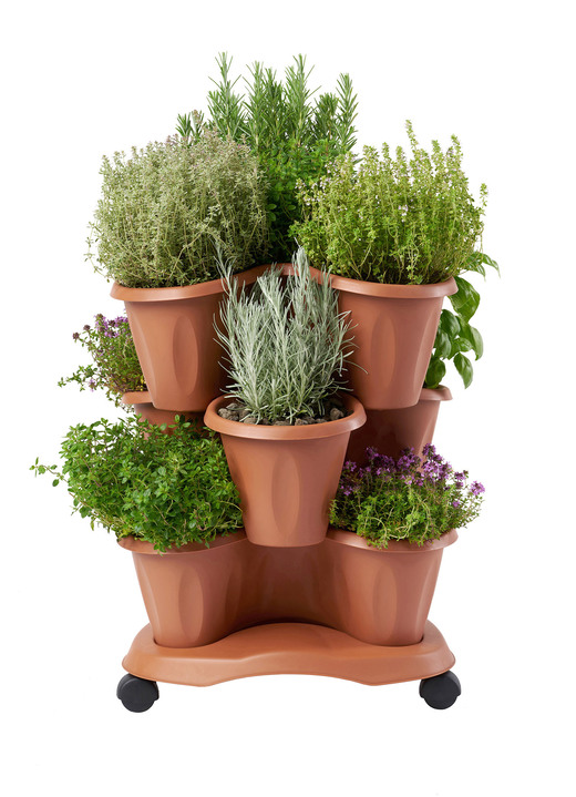 Blumentöpfe und Pflanzgefäße - Pflanzturm Trifoglio, in Farbe GRÜN Ansicht 10