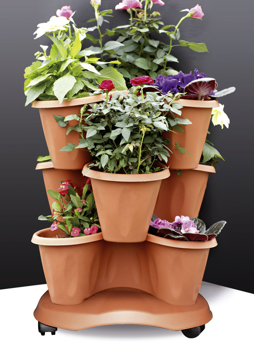 Blumentöpfe und Pflanzgefäße - Pflanzturm Trifoglio, in Farbe GRÜN Ansicht 12