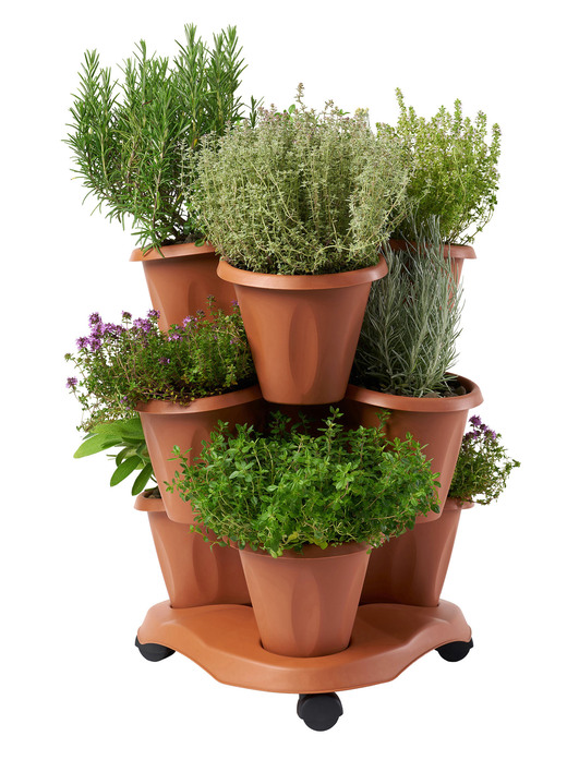 Blumentöpfe und Pflanzgefäße - Pflanzturm Trifoglio, in Farbe GRÜN Ansicht 13