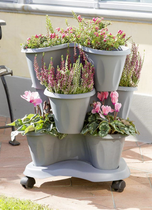 Blumentöpfe und Pflanzgefäße - Pflanzturm Trifoglio, in Farbe GRÜN Ansicht 4