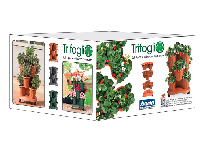 Blumentöpfe und Pflanzgefäße - Pflanzturm Trifoglio, in Farbe GRÜN Ansicht 14