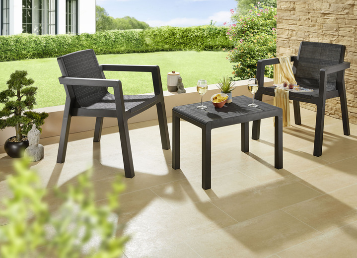 Gartenmöbel - 3-teiliges Balkon-Set , in Farbe ANTHRAZIT Ansicht 3