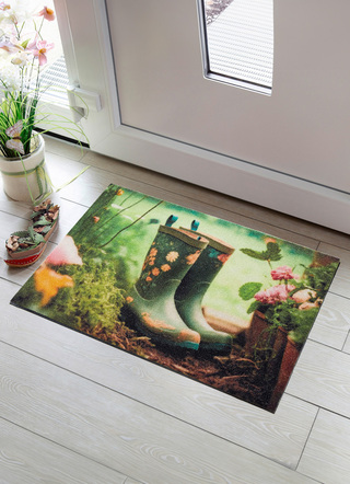 Fußmatten - Fußmatte Gummistiefel mit rutschhemmender Rückseite, in Farbe BUNT