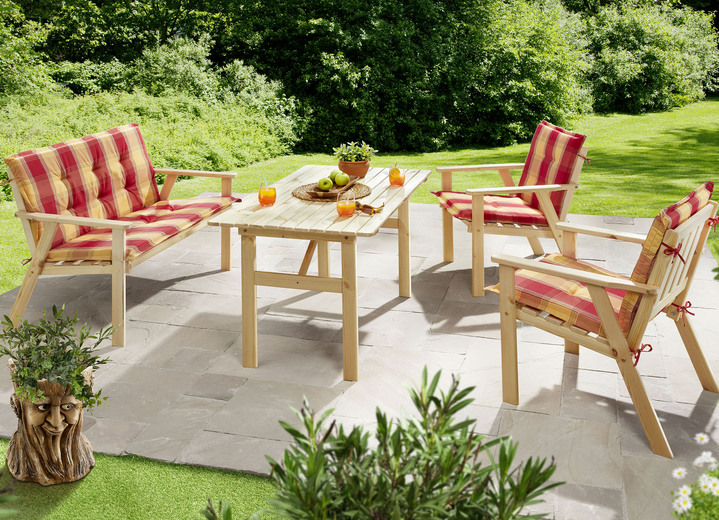 Kissen, Polster und Auflagen - Auflagen-Set für Gartenmöbel Sylt, in Farbe ROT-ORANGE