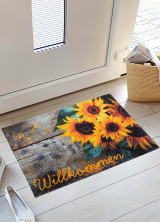 Fußmatte mit Sonnenblumen-Motiv