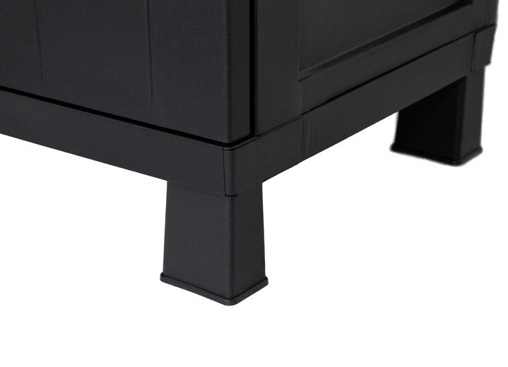 Gartenmöbel - Geräteschrank Garage mit Holzlamellen-Effekt Ansicht 6 Gartenmöbel - Geräteschrank Garage mit Holzlamellen-Effekt, in Farbe SCHWARZ, in Ausführung klein Ansicht 6