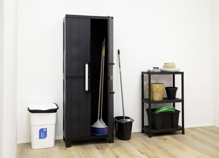 Gartenmöbel - Geräteschrank Garage mit Holzlamellen-Effekt Ansicht 20 Gartenmöbel - Geräteschrank Garage mit Holzlamellen-Effekt, in Farbe SCHWARZ, in Ausführung klein Ansicht 20