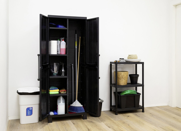 Gartenmöbel - Geräteschrank Garage mit Holzlamellen-Effekt Ansicht 21 Gartenmöbel - Geräteschrank Garage mit Holzlamellen-Effekt, in Farbe SCHWARZ, in Ausführung klein Ansicht 21