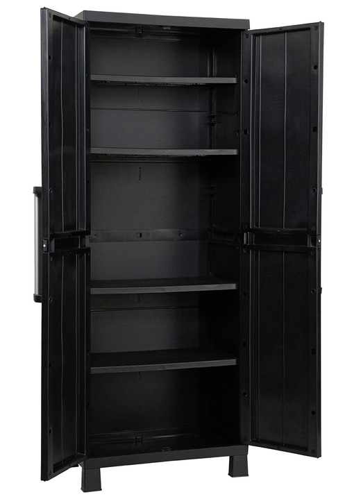 Gartenmöbel - Geräteschrank Garage mit Holzlamellen-Effekt Ansicht 12 Gartenmöbel - Geräteschrank Garage mit Holzlamellen-Effekt, in Farbe SCHWARZ, in Ausführung klein Ansicht 12