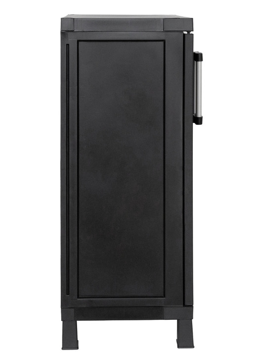 Gartenmöbel - Geräteschrank Garage mit Holzlamellen-Effekt Ansicht 4 Gartenmöbel - Geräteschrank Garage mit Holzlamellen-Effekt, in Farbe SCHWARZ, in Ausführung klein Ansicht 4