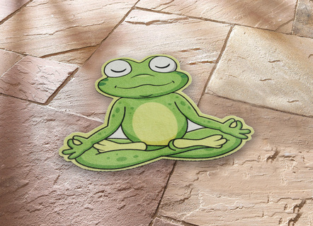 Fußmatte Yogafrosch mit rutschhemmender Rückseite