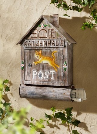 Briefkasten Katzenhaus aus Metall