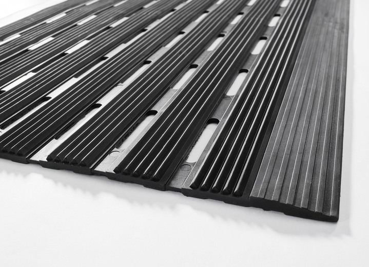 Fußmatten - Wetterfeste Fußmatte aus Gummi, in Farbe SCHWARZ Ansicht 2