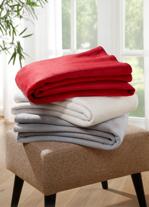 Decken - Wohndecke mit Festonstich-Einfassung, in Farbe ROT Ansicht 2