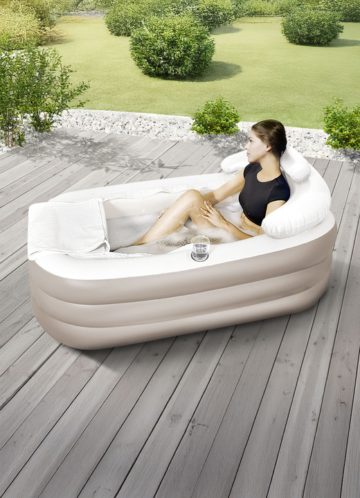 Freizeitspaß - Aufblasbare Badewanne, in Farbe WEISS-TAUPE Ansicht 1